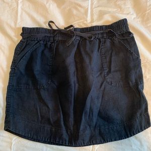 Loft navy linen skirt large